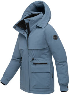 dames winterjas Shigaraa met afneembare capuchon & magnetische zakken Blauw