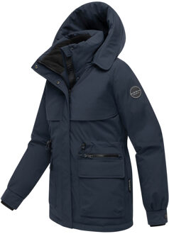 dames winterjas Shigaraa met afneembare capuchon & magnetische zakken Blauw