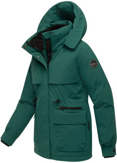 dames winterjas Shigaraa met afneembare capuchon & magnetische zakken Groen