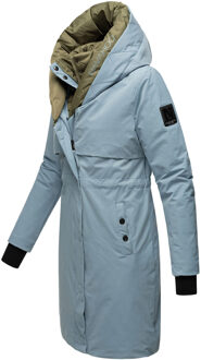dames winterjas Snowelf – Licht & Warm met magneetsluiting Blauw