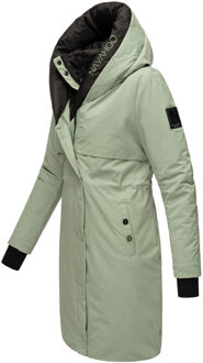 dames winterjas Snowelf – Licht & Warm met magneetsluiting Groen