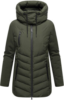dames winterjas Tivaa XVI met softshell & afneembare capuchon Groen