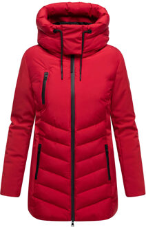 dames winterjas Tivaa XVI met softshell & afneembare capuchon Rood