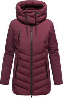 dames winterjas Tivaa XVI met softshell & afneembare capuchon Rood