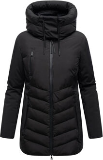 dames winterjas Tivaa XVI met softshell & afneembare capuchon Zwart