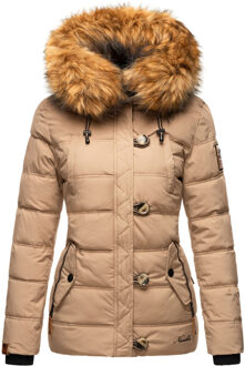 Dames Winterjas Zoja – Warm, Stijlvol & Met Afneembare Kunstbontkraag Grijs - XS