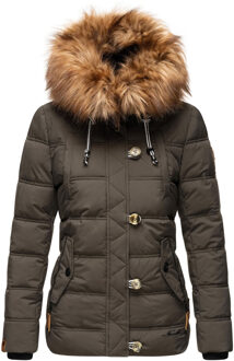 Dames Winterjas Zoja – Warm, Stijlvol & Met Afneembare Kunstbontkraag Grijs