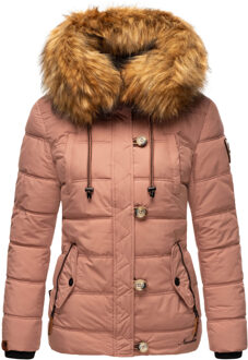 Dames Winterjas Zoja – Warm, Stijlvol & Met Afneembare Kunstbontkraag - maat Bruin