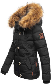 Dames Winterjas Zoja – Warm, Stijlvol & Met Afneembare Kunstbontkraag Zwart