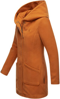 dames wintermantel met capuchon en getailleerd model Bruin - L