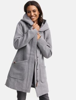 dames wintermantel met capuchon en getailleerd model Grijs - L
