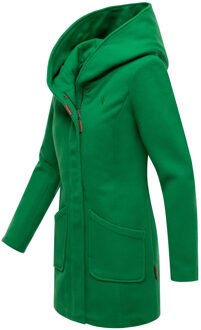 dames wintermantel met capuchon en getailleerd model Groen - 5XL