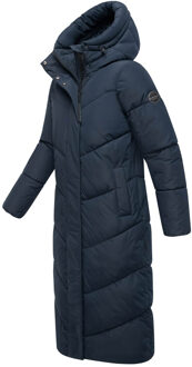 dames wintermantel Ranjaa gewatteerd met capuchon & reflecterende details Blauw