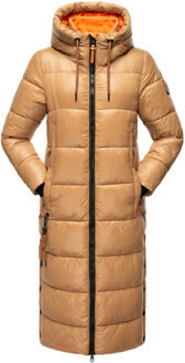 dames wintermantel Schmuseengel – Lang & Stijlvol Warm Bruin - 2XL