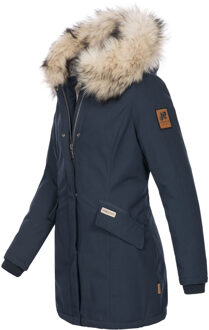 Dames Winterparka Cristal – Premium Collectie met Afneembare Bontkraag Blauw - S