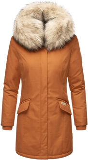Dames Winterparka Cristal – Premium Collectie met Afneembare Bontkraag Bruin - XS