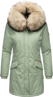 Dames Winterparka Cristal – Premium Collectie met Afneembare Bontkraag Groen - S
