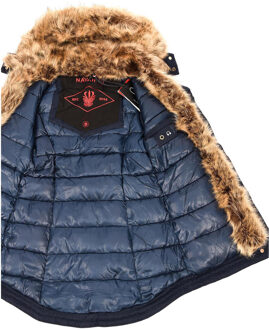 Dames Winterparka Daria – Klassieker, Warm & Met Afneembare Bontkraag Blauw