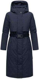 dames winterparka WALDBUMMLER – weerbestendig & stijlvol met tailleceintuur Blauw