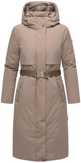 dames winterparka WALDBUMMLER – weerbestendig & stijlvol met tailleceintuur Grijs - 3XL