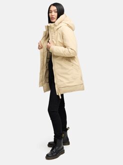 dames winterparka WINTERPRINZESSIN met capuchon & vrouwelijke pasvorm Beige