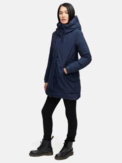 dames winterparka WINTERPRINZESSIN met capuchon & vrouwelijke pasvorm Blauw - L