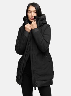 dames winterparka WINTERPRINZESSIN met capuchon & vrouwelijke pasvorm Zwart