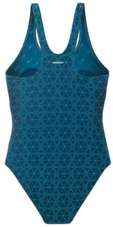Dames zeewier hexagon eendelig zwempak Blauw - L