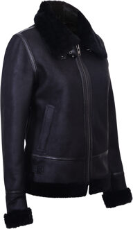 Dames zwart B3 schapenvacht leren jas-Campinas