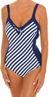 Damesbadpak met V-hals EB1111C Blauw