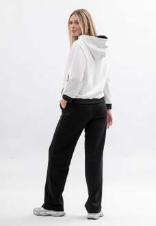 damescapuchon met borduursel en geribde trainingsjurk met boorden aan de zijkant Zwart - XS