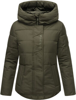 damesjas met teddyvoering & capuchon – model Elira - maat 2XL Olijf