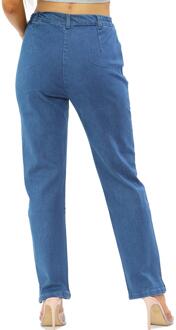Damesjeans met elastische taille aan de zijkant in blauw - EU 38 Normaal / UK 10 Normaal