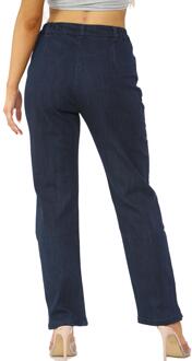 Damesjeans met elastische taille aan de zijkant in donkerblauw - 24 Regular (UK Womens)