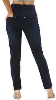 Damesjeans met elastische taille en buikcontrole in donkerblauw Blauw/marineblauw - EU 38 lang / UK 10 lang