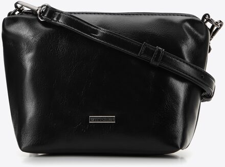 Dameskoffer van glanzend eco-leer, zwart - One Size