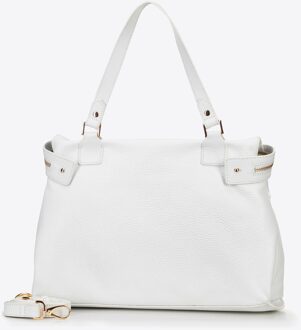 Dameskoffer van natuurlijk erwtenleer, wit