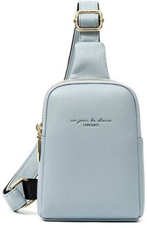 Damesmode Borst Pak Zak Kleine Lederen Banaan Portemonnee Tas Vrouwelijke Mini Crossbody Tas Dames Taille Zakken Pocket blauw