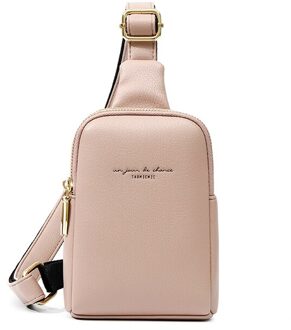 Damesmode Borst Pak Zak Kleine Lederen Banaan Portemonnee Tas Vrouwelijke Mini Crossbody Tas Dames Taille Zakken Pocket roze
