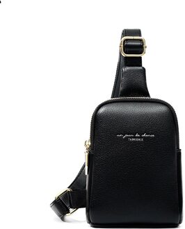 Damesmode Borst Pak Zak Kleine Lederen Banaan Portemonnee Tas Vrouwelijke Mini Crossbody Tas Dames Taille Zakken Pocket zwart