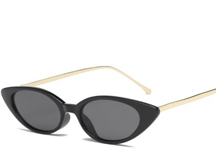 Damesmode Smalle Cat Eye Zonnebril UV400 Mode Eye Wear Smalle Zonnebril Voor Vrouwen Mode Producten zwart