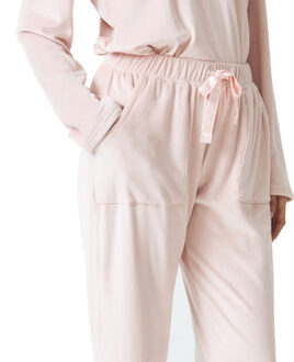 Damespyjama met lange mouwen en V-hals JJBDP0202 Roze - XL