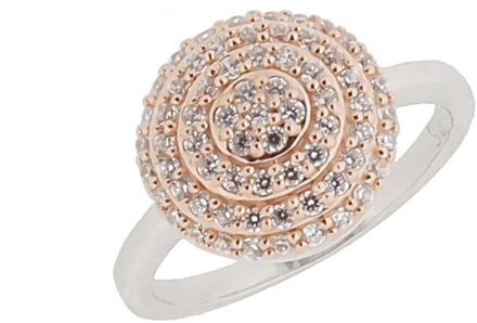 Damesring 925 Sterling Zilver - Zilver/Roze ZR-7120 Zilver en roségoud - N