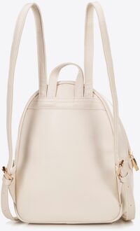 Damesrugzak met weefpatroon, crème en beige, eco-leer