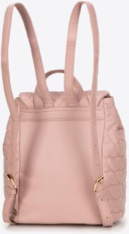 Damesrugzak van eco-leer gewatteerd met hartjes roze eco-leer