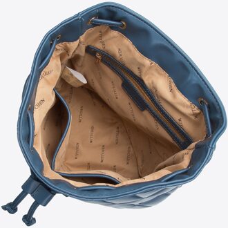 Damesrugzak van geometrisch gewatteerd ecoleer, donkerblauw - One Size