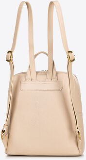 Damesrugzak van natuurleer, boxy beige
