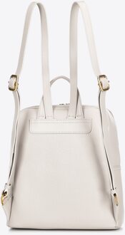 Damesrugzak van natuurlijk leer, boxy, crème - maat