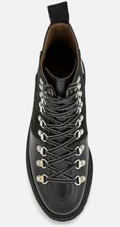 Damesschoenen Grenson Nanette Lederen Hiking Lace Up Laarzen in Zwart