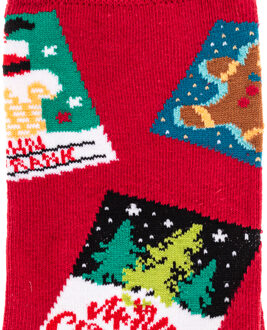 Damessokken met anti-drukrand WJFLSFUNCH06-MULTICOLOR Rood